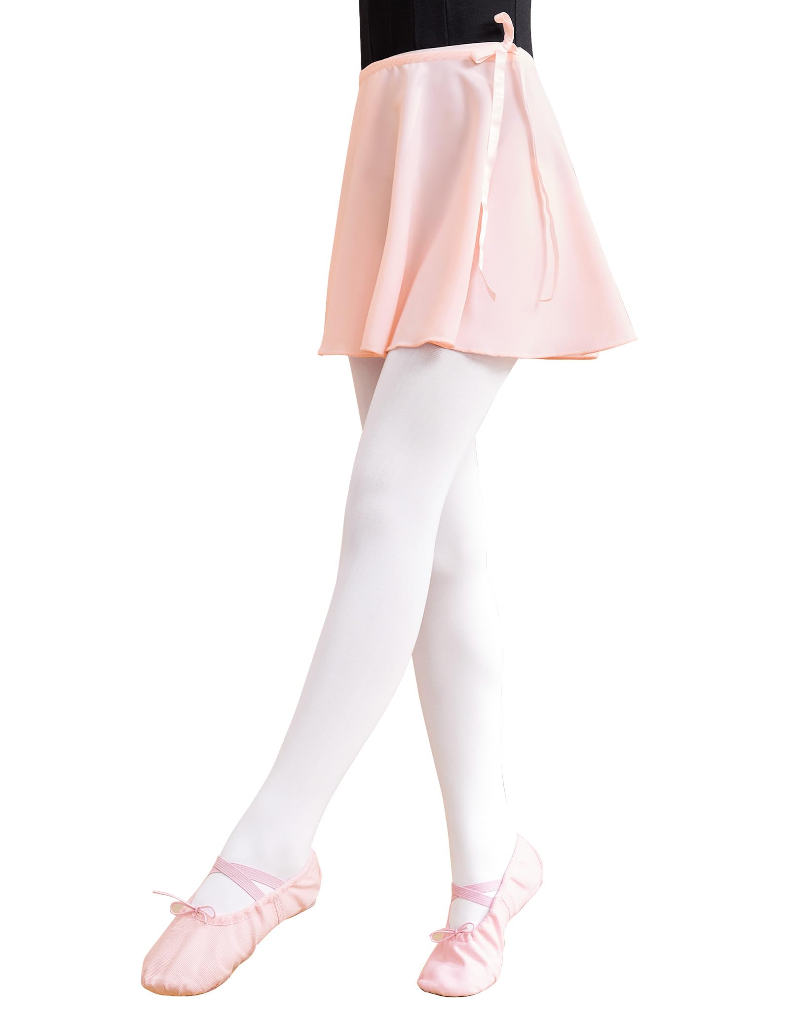 Phoeswan Chiffon Ballet Wrap Skirt for Girls & Women - Elastic Tie Dance & Skating Skirt - Perfect for Ballet, Yoga, and Performance