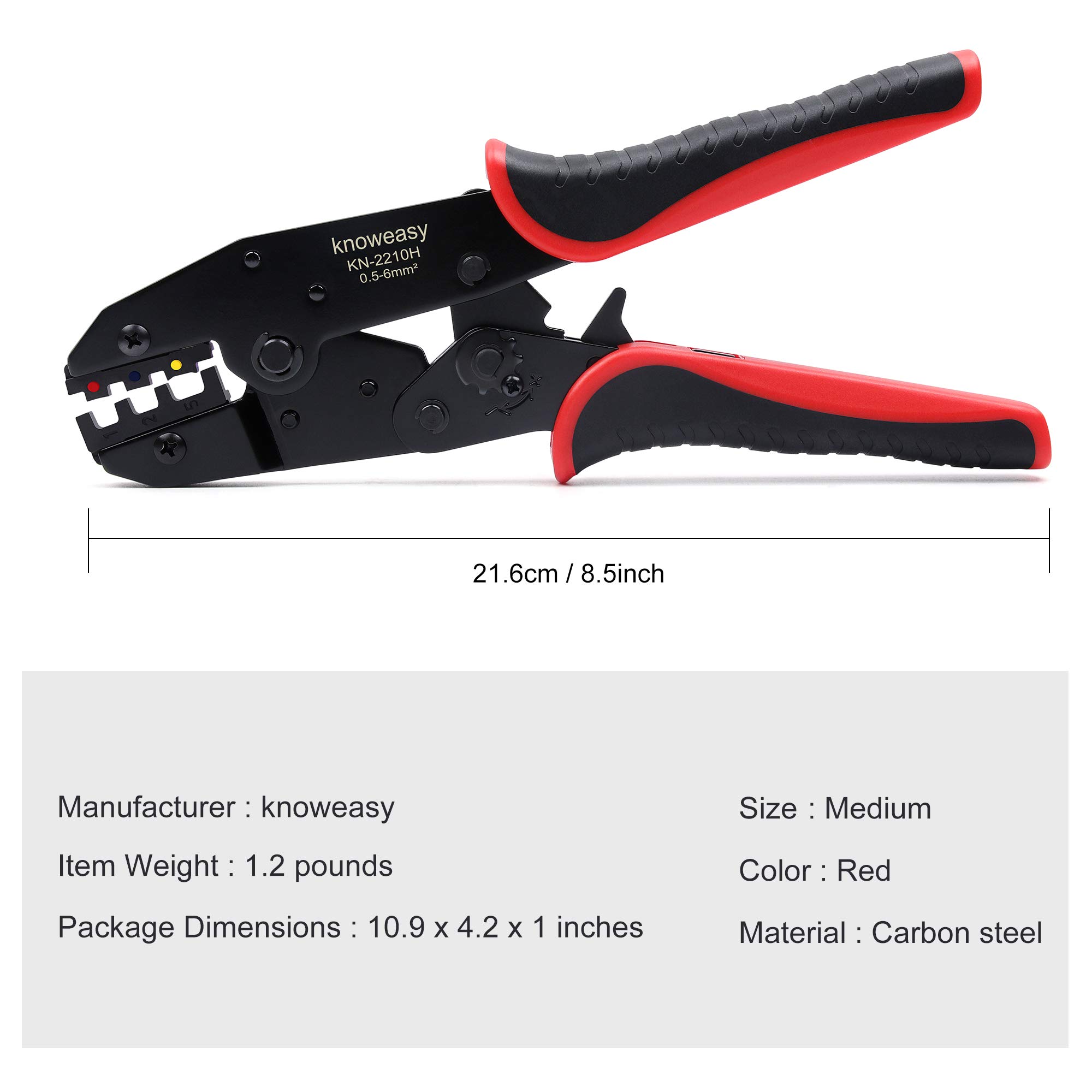 Knoweasy Professional Crimping Tool for Heat Shrink Connectors - Wire Crimper & Connector Tool for Insulated Nylon & Electrical Wire Connections | Perfect for Automotive, Marine & DIY Electrical Projects