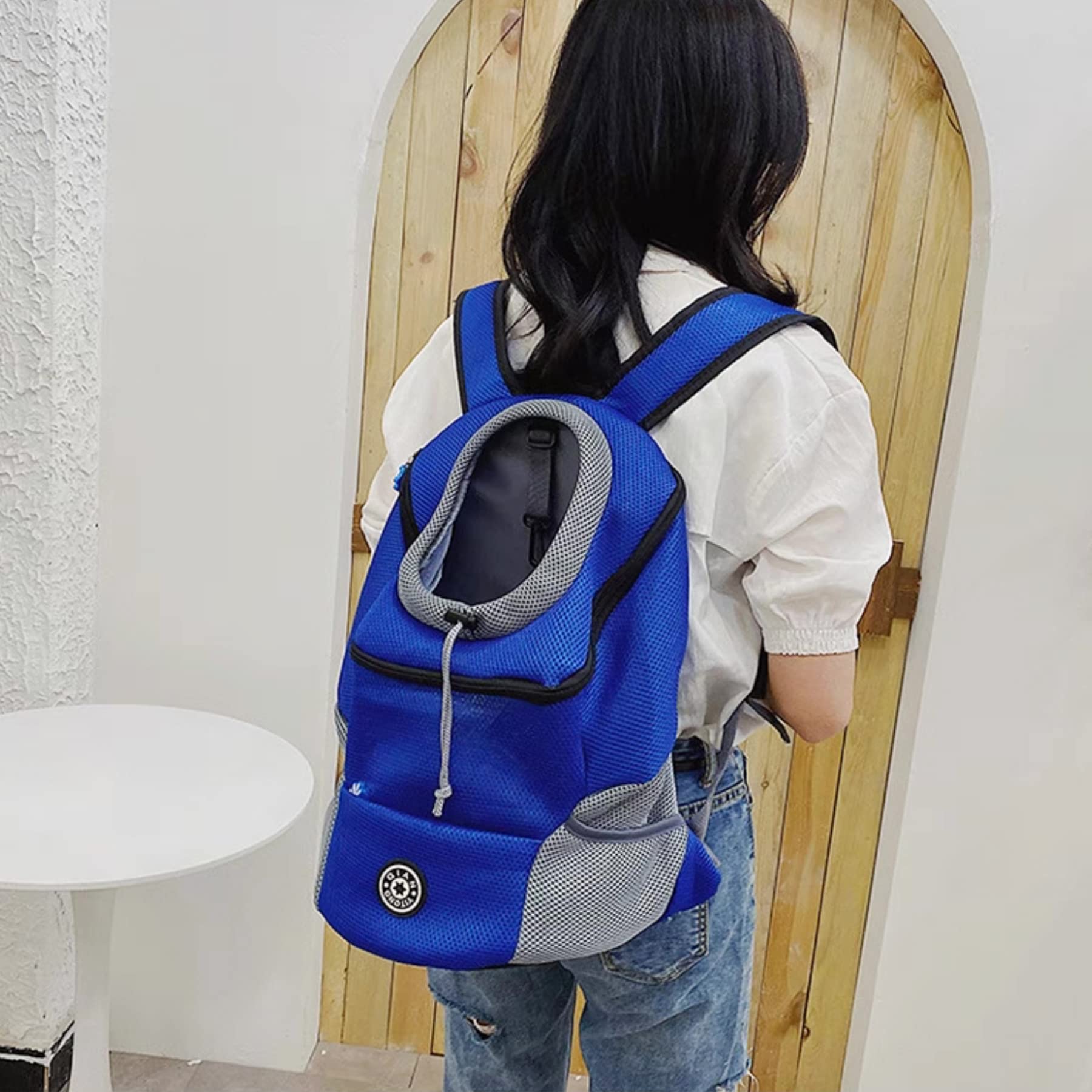 Breathable Dog Carrier Backpack - Front Pack Pet Carrier for Small Dogs, Cats & Rabbits | Lightweight & Comfortable for Travel, Hiking, Camping (Small, Blue) | Perfect for Outdoor Adventures & Daily Commutes