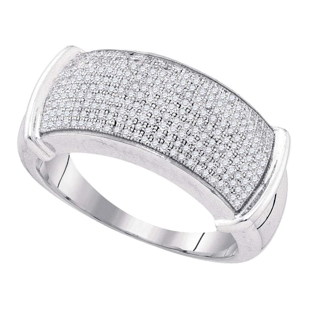 Sterling Silver Men's Round Diamond Band Ring - 1/2 CTTW Wedding Band, Anniversary Gift, Promise Ring for Him - Perfect for Engagements, Weddings & Special Occasions