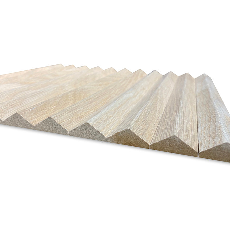 WOODFLEX Flexible Wooden Slat Wall Panel - Natural Oak Veneer - 2700mm x 600mm Triangle Design - Modern Acoustic Room Divider for Home & Office Decoration