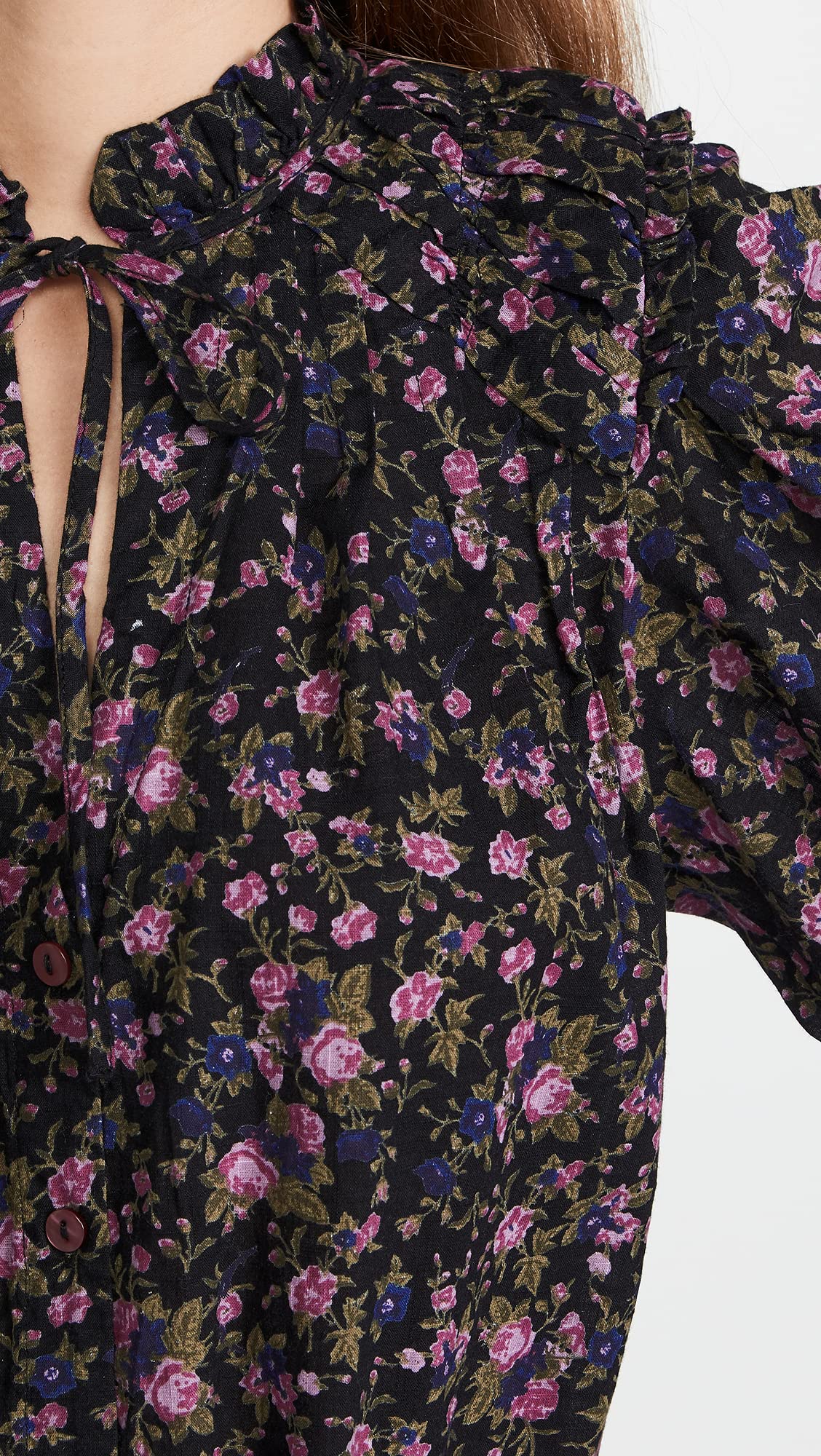 Free People Meant to Be Blouse - Women's Boho Floral Print Long Sleeve Shirt | Perfect for Casual Outings, Date Nights & Music Festivals