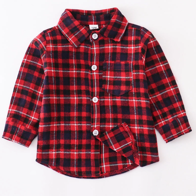 Honeydew Plaid Button Down Shirt for Men - Black & Red Flannel Shirt, Casual Long Sleeve Work Shirt for Office, Outdoor, and Date Night