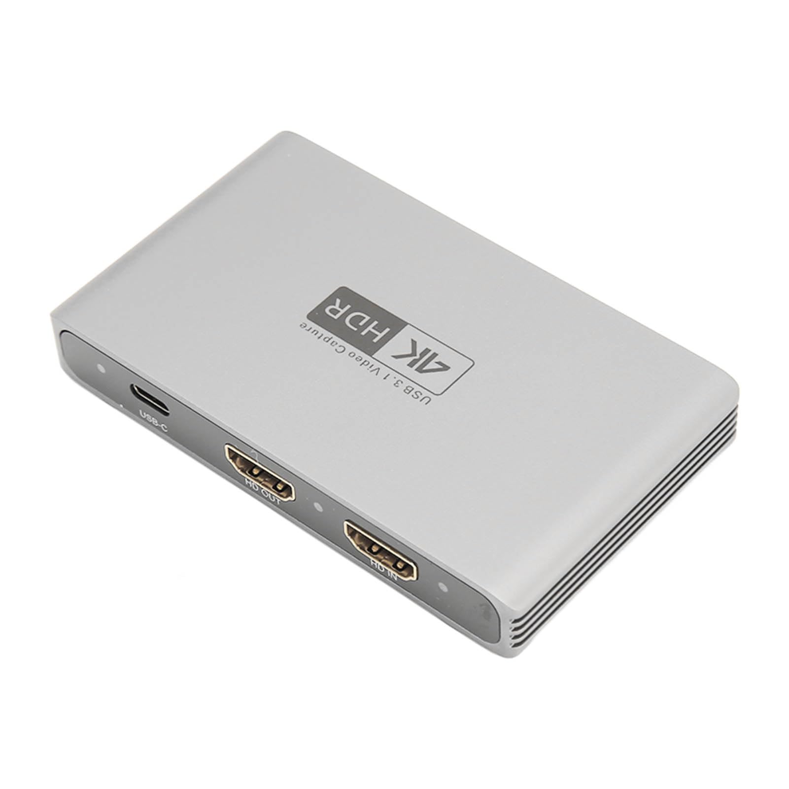 4K 60Hz HDR USB 3.0 Video Capture Card with 3.5mm Audio - 1080P HDMI Game Capture Device for Live Streaming, Gaming & Recording - Aluminum Alloy Portable Design (HC868) - Perfect for Twitch, YouTube & OBS Streaming