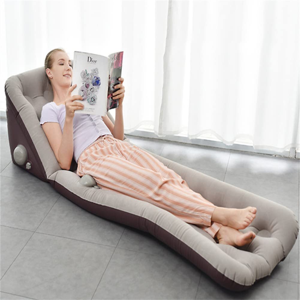 **Inflatable Sleeping Pad for Camping - Portable Rechargeable Air Mattress with Auto Pump, Lightweight Nylon for Outdoor, Beach & Travel (Grey) - Perfect for Backpacking, Hiking & Picnics**