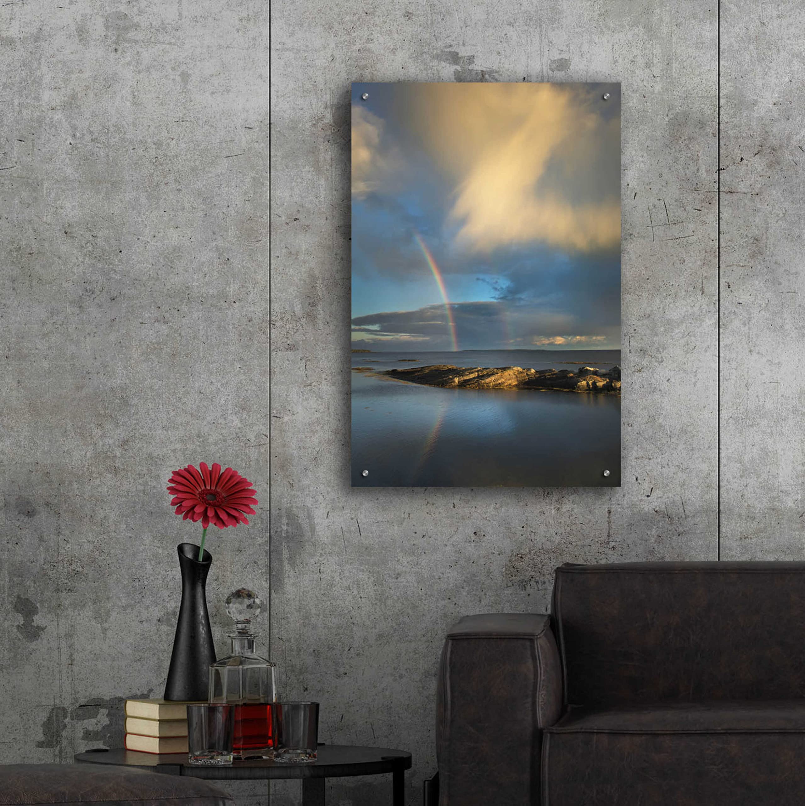 Blue Rocks Acrylic Glass Wall Art by Alan Majchrowicz - 24x36 Inches Modern Abstract Painting for Living Room, Bedroom & Office Decor