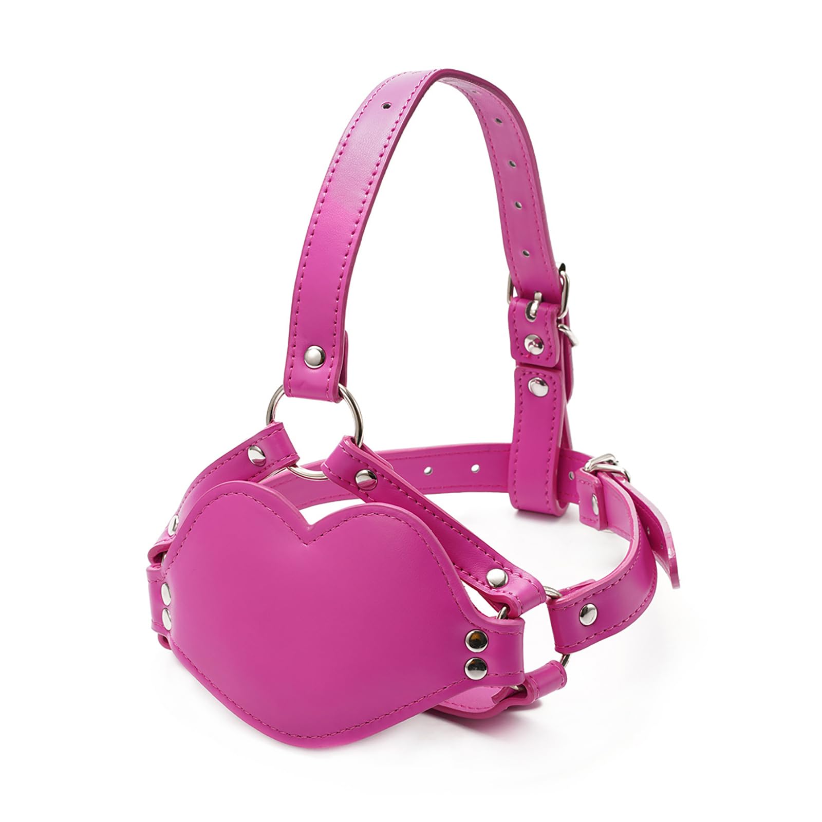 Adjustable Leather Bondage Gag with Silicone Dildo - Pink Erotic Sex Toy for BDSM, Fetish Play, Couples & Adults - Perfect for Roleplay, Spice Up Intimacy & Sensual Exploration
