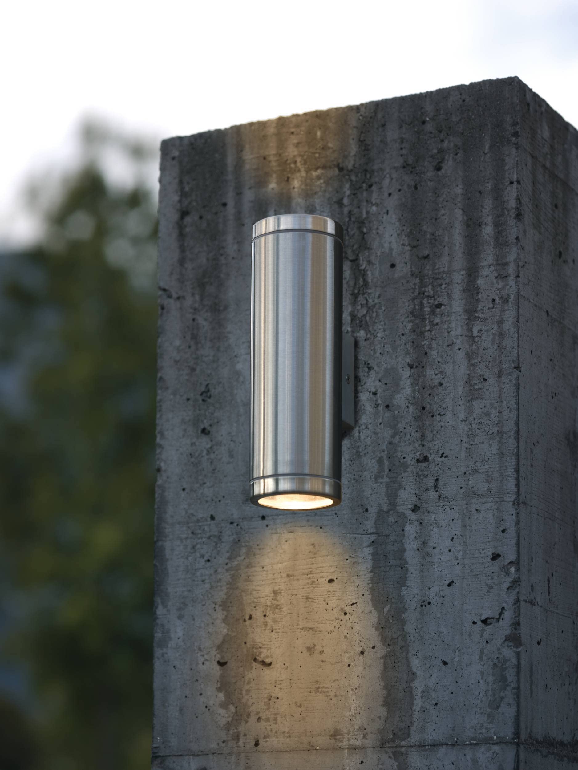 EGLO Ascoli 2-Light Outdoor Wall Sconce - Waterproof & Rust-Resistant Porch Light for Garage, Front Yard, Patio - Silver Finish, 13 Inch - Perfect for Entryway Lighting, Garden Decor & Exterior Home Illumination