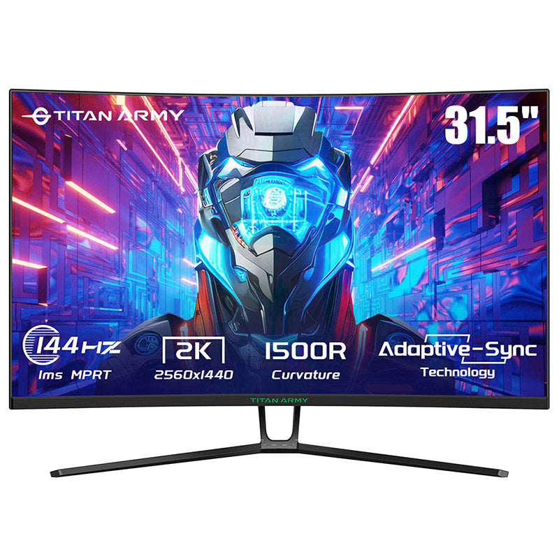 TITAN ARMY N32SQ PLUS 32 Inch Curved Gaming Monitor 165Hz 1440p QHD, 1500R Curvature, FreeSync - Perfect for PC & Console Gaming, Home Office, and Entertainment Setup