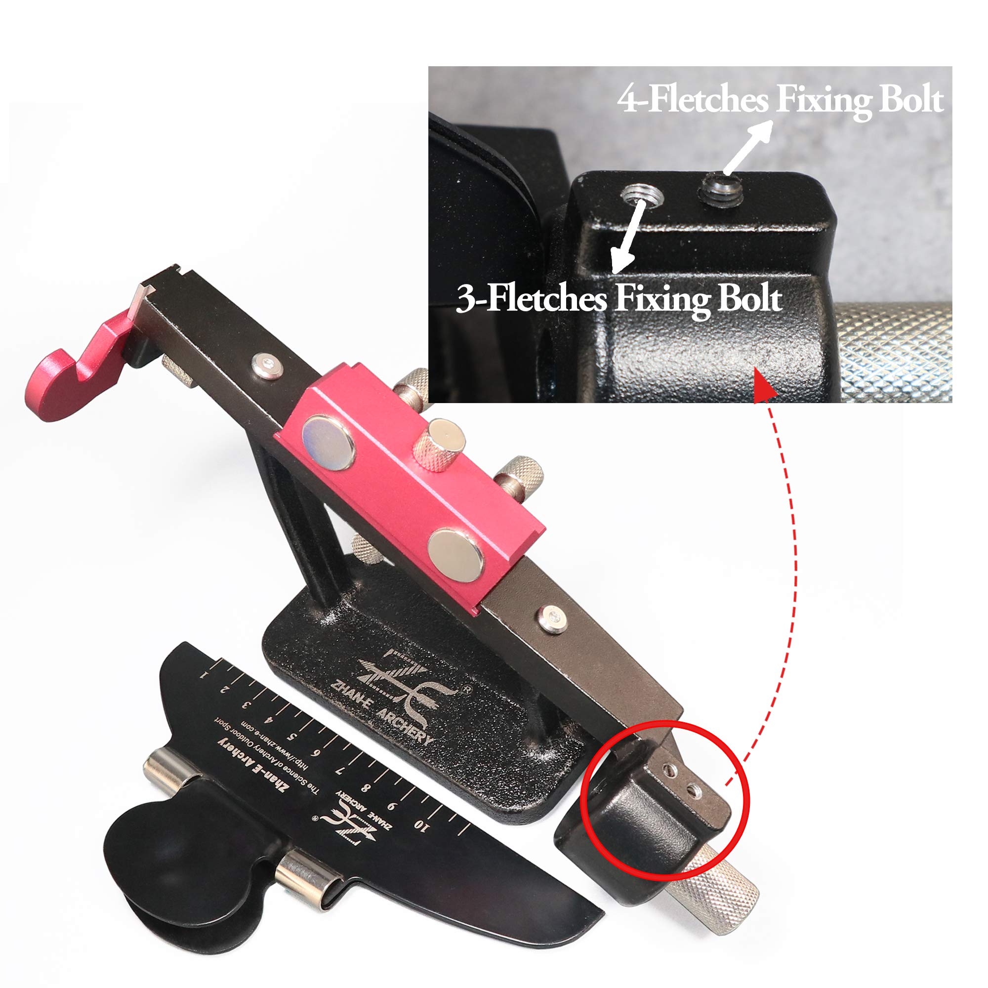 Adjustable Arrow Fletching Jig Tool Kit with Straight Clamp - DIY Archery & Crossbow Bolt Feather/Vanes Replacement - Perfect for Hunting, Target Practice & Outdoor Sports