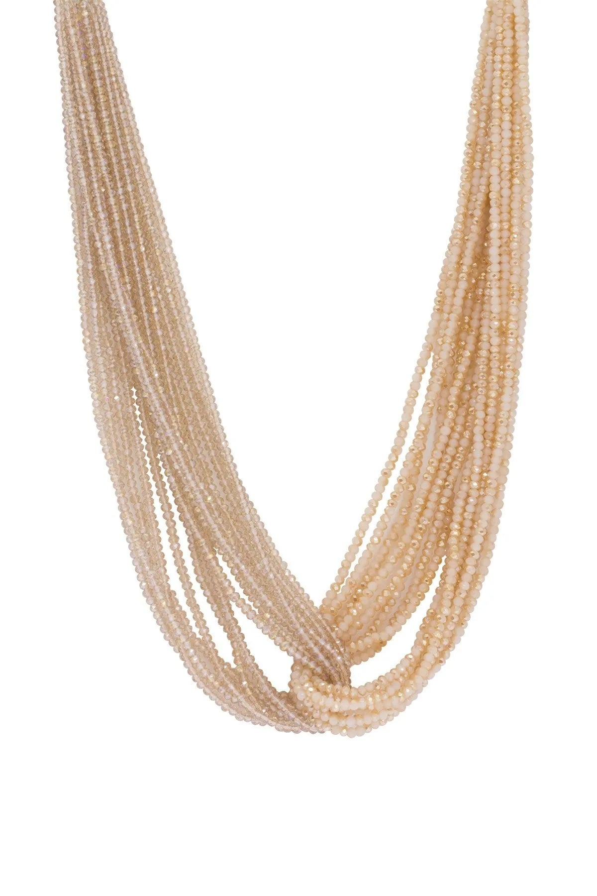 Two-Toned Beaded Statement Necklace for Women - Elegant Boho Chic Jewelry for Parties, Weddings & Date Nights