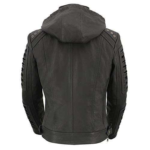 Milwaukee Leather Women's Premium Hooded Leather Jacket - Stylish Casual Outerwear for Everyday Wear | Perfect for Work, Travel & Outdoor Activities