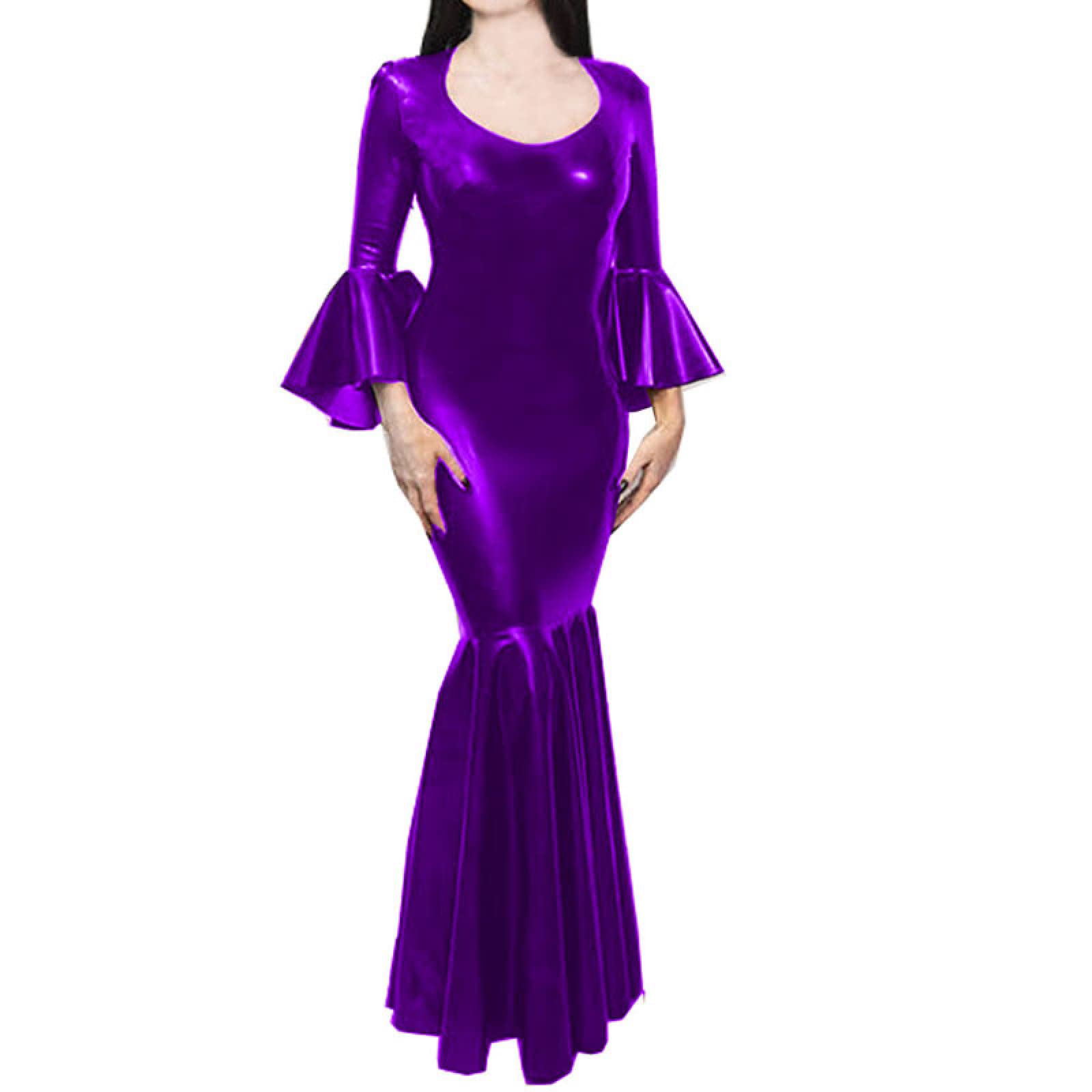 Flare Sleeve O-Neck Fishtail Evening Dress - Sexy Plus Size Bridesmaid Dress for Women | Perfect for Weddings, Parties & Special Occasions