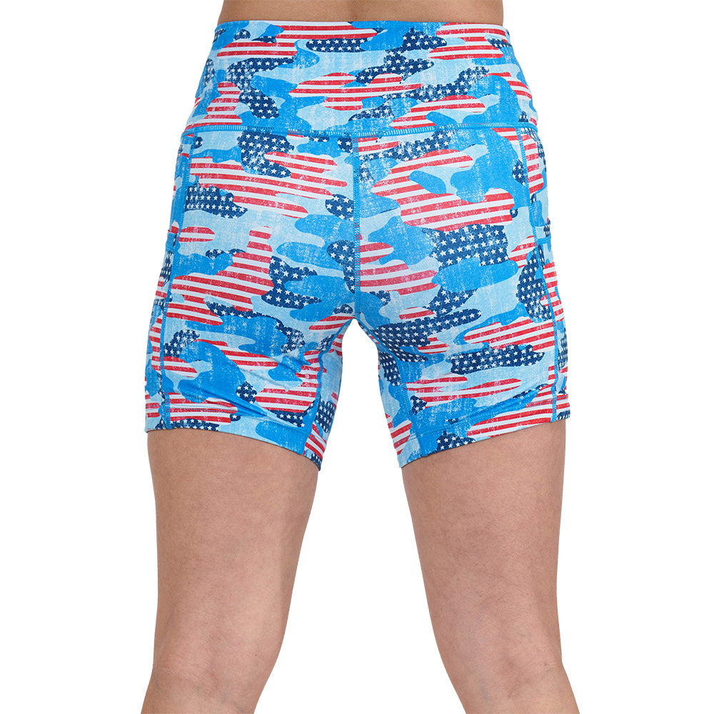 Camo Flag Print Shorts for Men - Comfortable & Stylish Outdoor Activewear | Perfect for Hiking, Gym, and Casual Wear