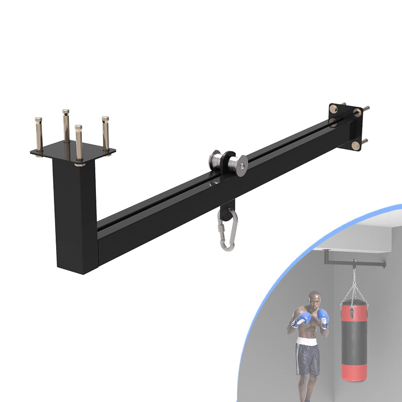 Heavy Duty Adjustable Ceiling Punch Bag Bracket - Steel Sliding Track Sandbag Training Hanger for Boxing, MMA & Home Gym - 150KG Capacity - Perfect for Yoga Swings, Punching Bags & Fitness Equipment Installation
