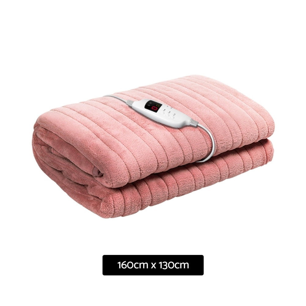 Electric Heated Throw Blanket - Soft Fleece, Machine Washable, Pink - Perfect for Cozy Nights, Winter Warmth & Relaxation at Home