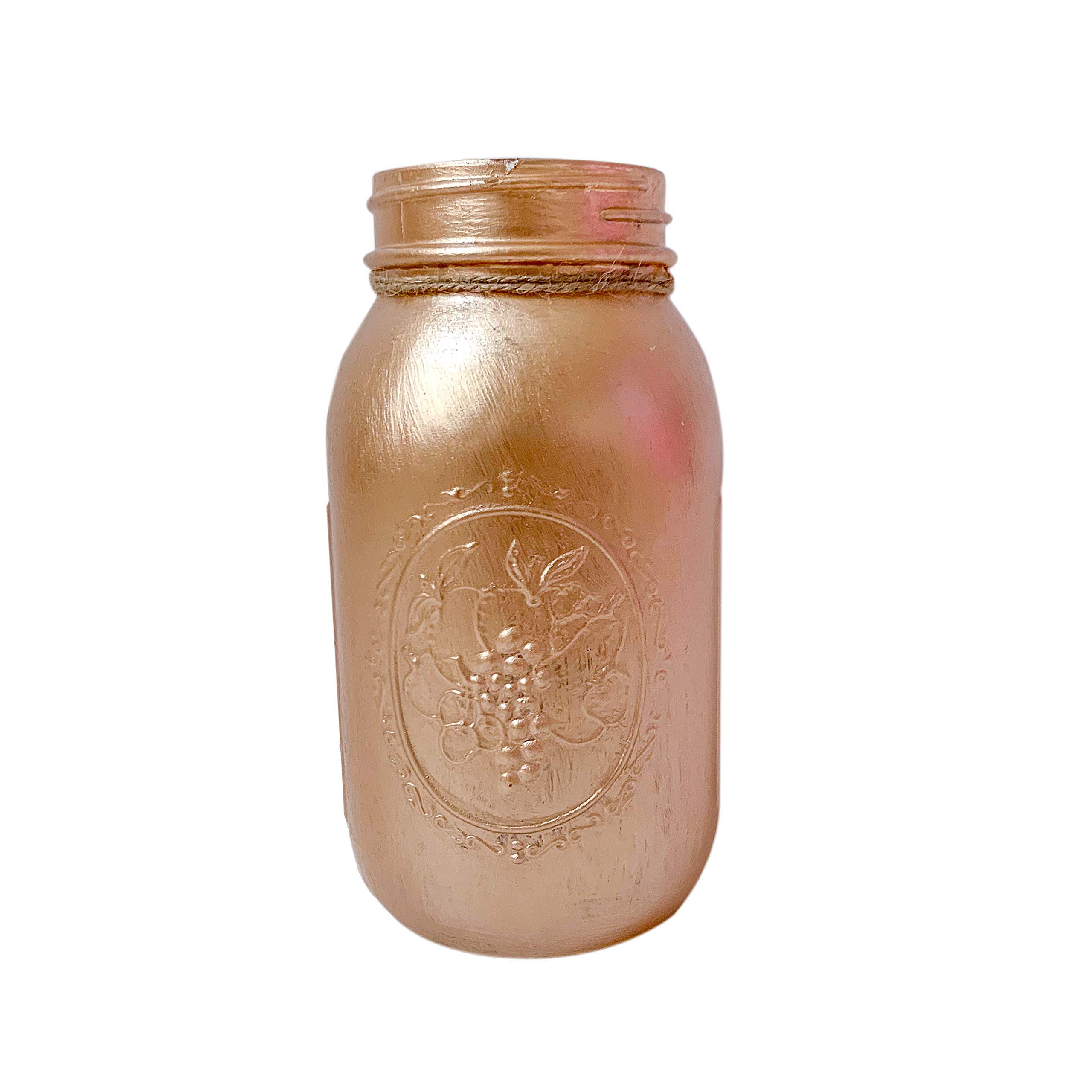 Rose Gold Mason Jars Centerpieces - 32oz Painted Quart Jars for Wedding & Baby Shower Decor | Elegant Table Centerpieces for Bridal Showers, Baby Showers & Home Decor