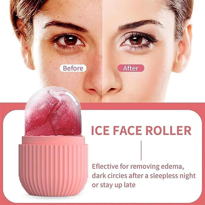 ShopiMoz Ice Roller for Face Massage - Cooling Facial Roller for Puffy Eyes & Glowing Skin - Reusable & Unbreakable Ice Cube Roller for Men & Women - Perfect for Morning Routine & Post-Workout Recovery