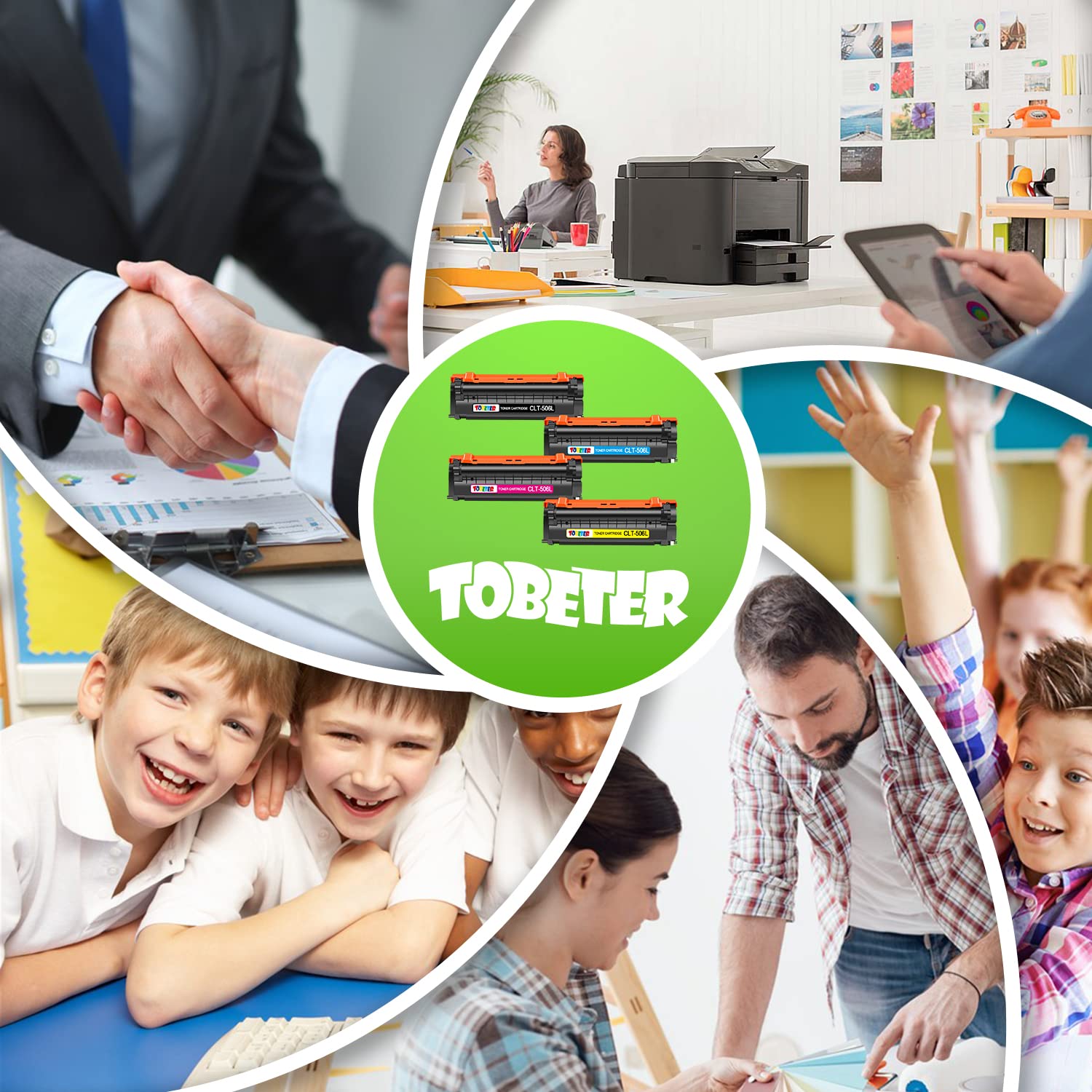 ToBeter 4-Pack CLT-506L Toner for Samsung Printers - 6,000 Pages High-Yield for Office & Home Printing