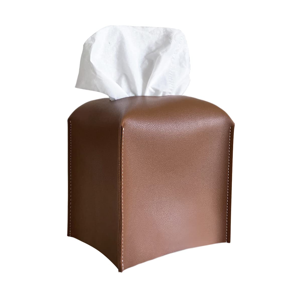 Premium PU Leather Tissue Box Cover - Modern Square 5