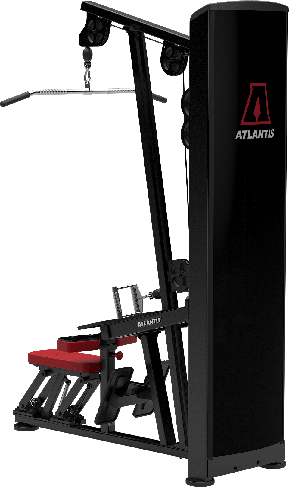 ATLANTIS Heavy Duty Lat Pulldown and Low Row Combo Machine for Home Gym - Strength Training Equipment for Back & Arm Workouts