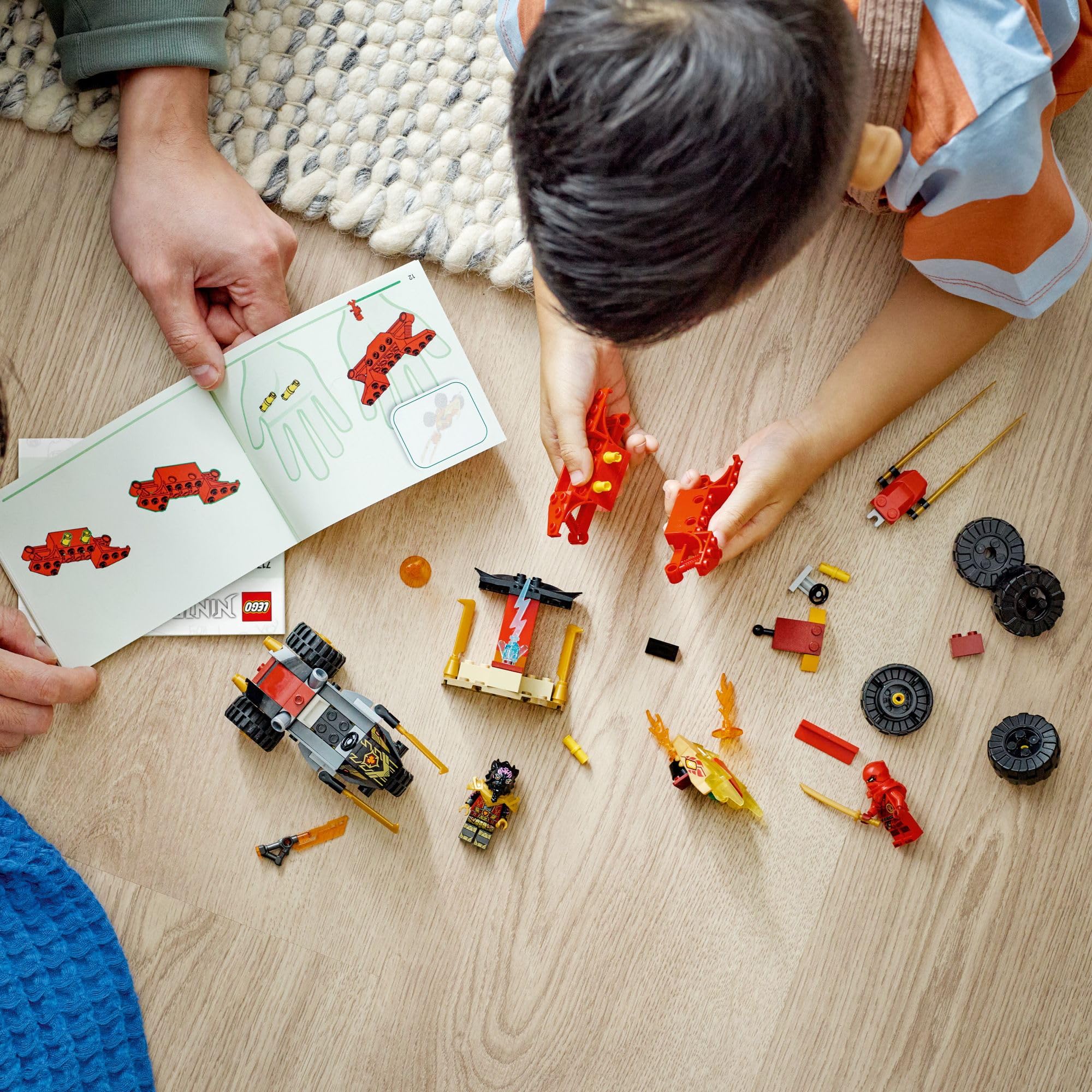 LEGO NINJAGO Kai and Ras' Car and Bike Battle 71789 Building Toy Set with Ninja Car, Motorcycle & 2 Minifigures - Perfect Birthday Gift for Kids, Toddlers & Ninja Fans - Great for Imaginative Play, Action Scenes & Collectible Displays