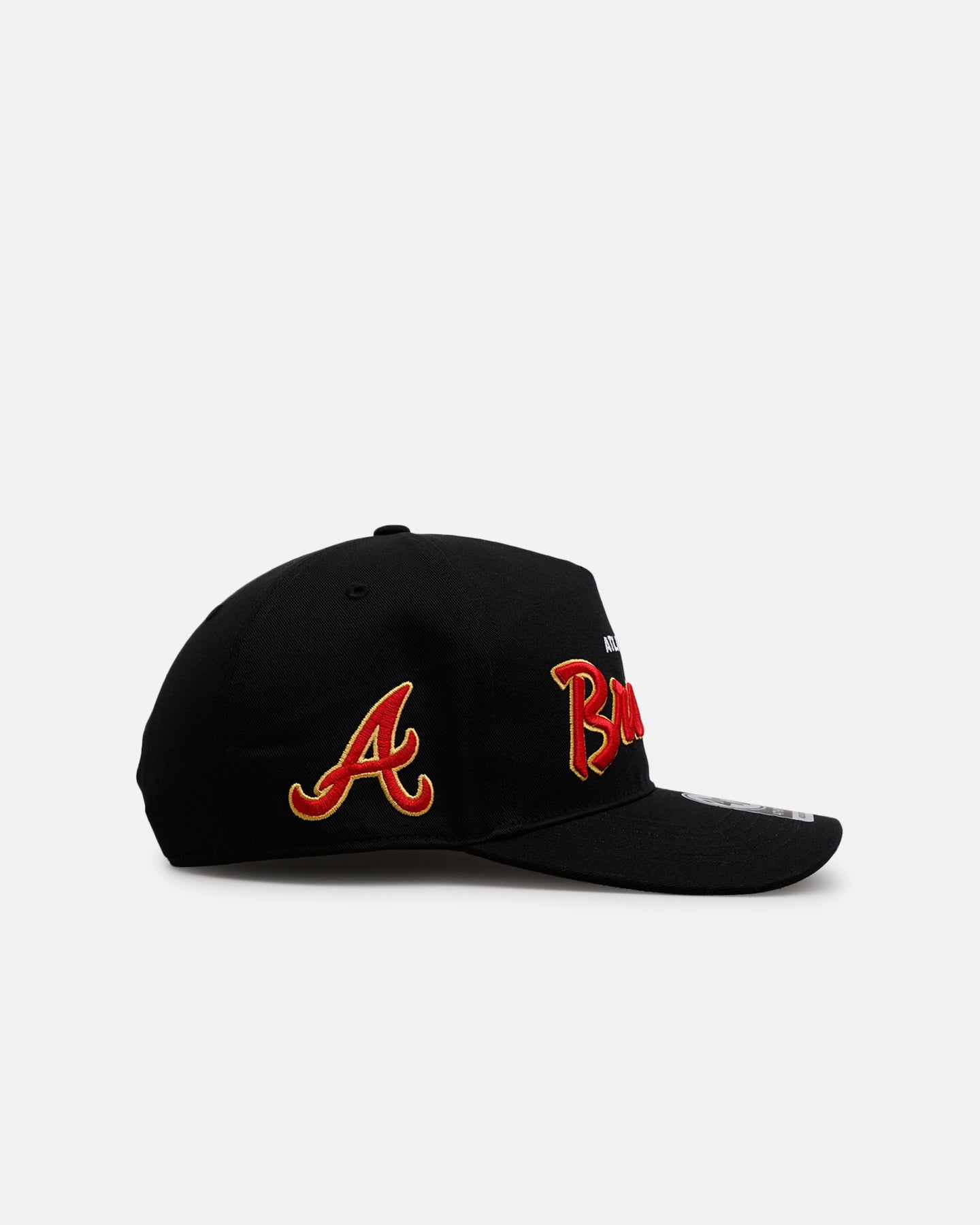 47 Brand Atlanta Braves 'Black Dome Script' 47 Hitch Snapback Black Hat - Adjustable Baseball Cap for Men & Women - Perfect for Sports Fans, Casual Wear & Outdoor Activities