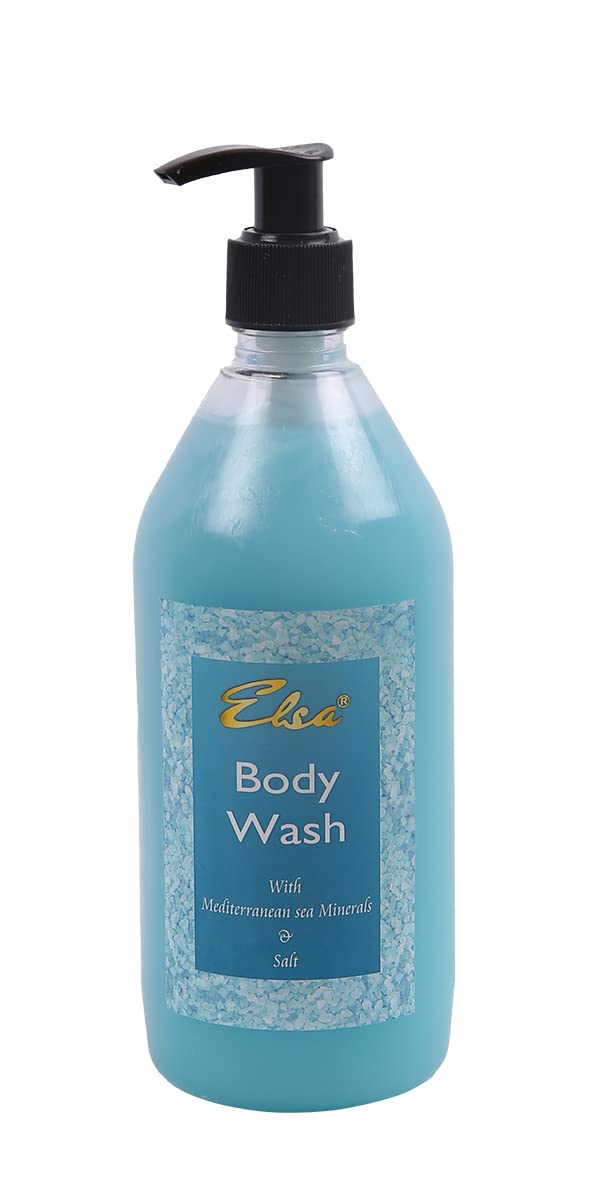 Elsa Body Wash with Mediterranean Sea Minerals & Salt - pH Balanced, Paraben & Silicone Free, 500ml Pump Bottle - Hydrating Shower Gel for Dry & Sensitive Skin - Perfect for Daily Use & Spa-Like Relaxation at Home