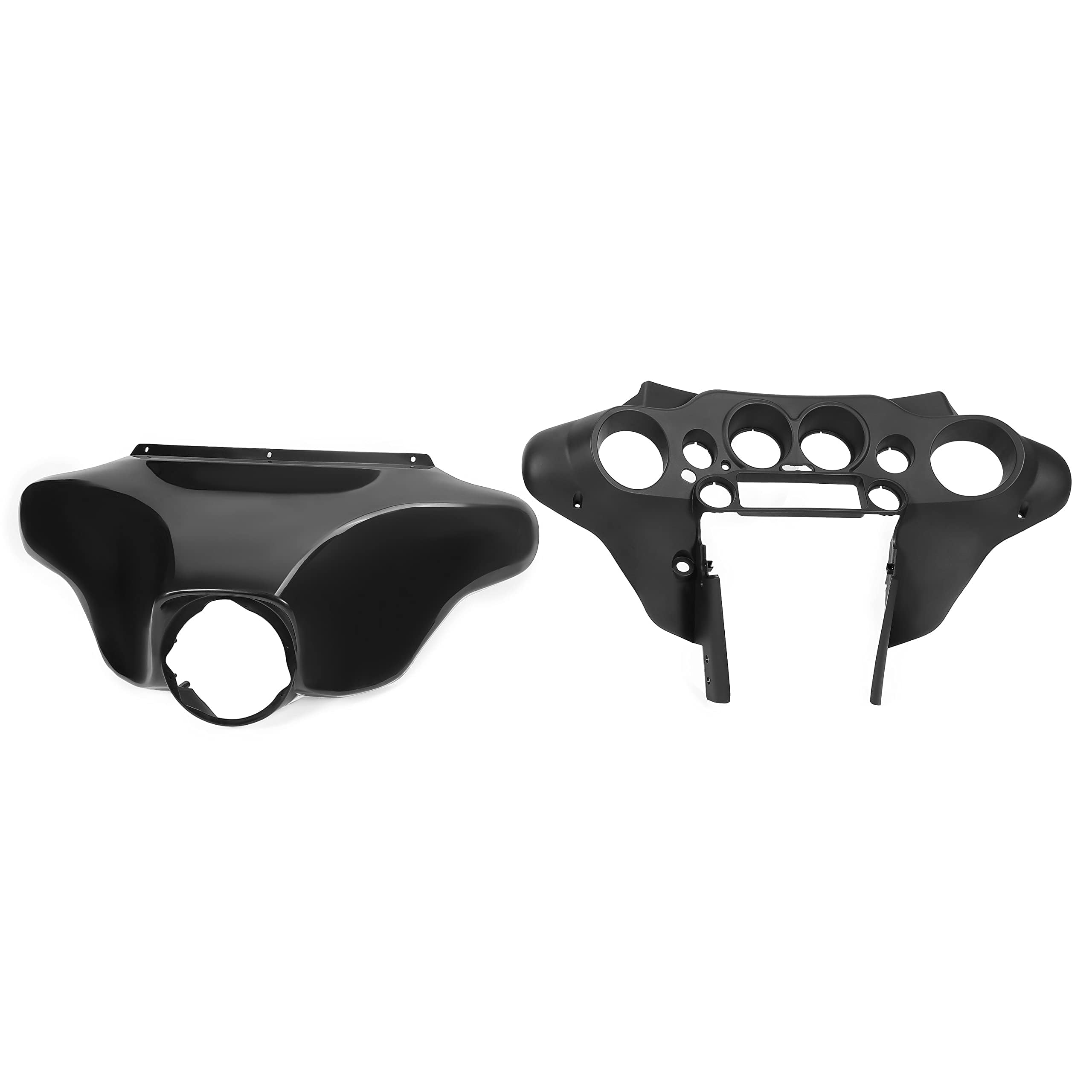 HECASA Front Batwing Inner Outer Fairing for Harley Davidson Touring Street Glide Electra Glide 1996-2013 Models - Black Plastic Replacement Part for Wind Protection & Custom Look