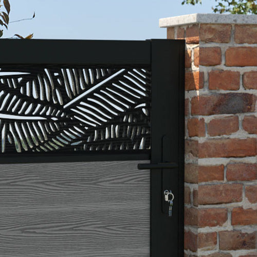 Classic Feather Pedestrian Gate - Mid Grey | Durable & Stylish Walkway Entry | Perfect for Garden, Yard, and Driveway Security