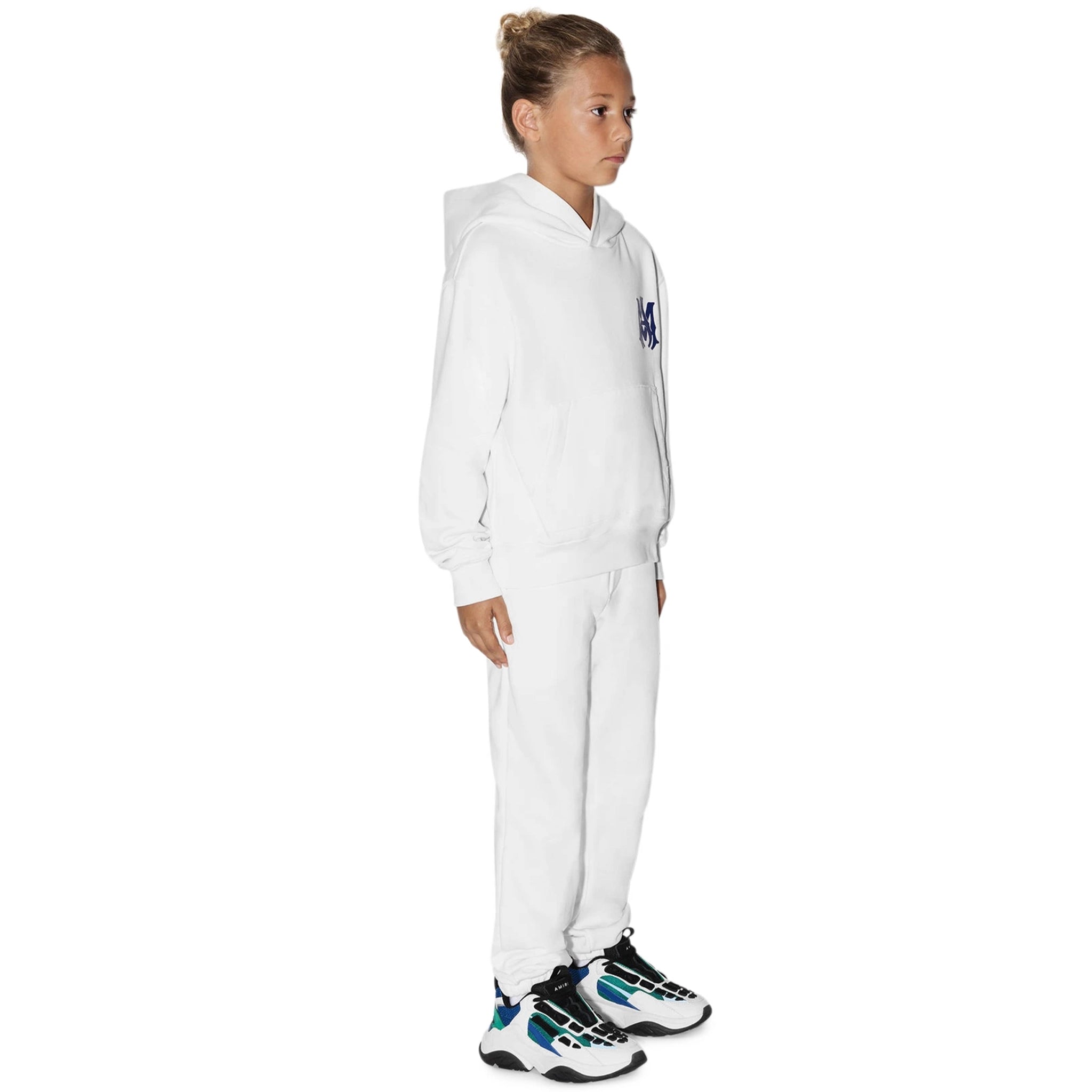 Amiri Kids MA Core Logo White Hoodie - Stylish & Comfortable Hooded Sweatshirt for Boys & Girls - Perfect for Casual Wear, School & Outdoor Activities