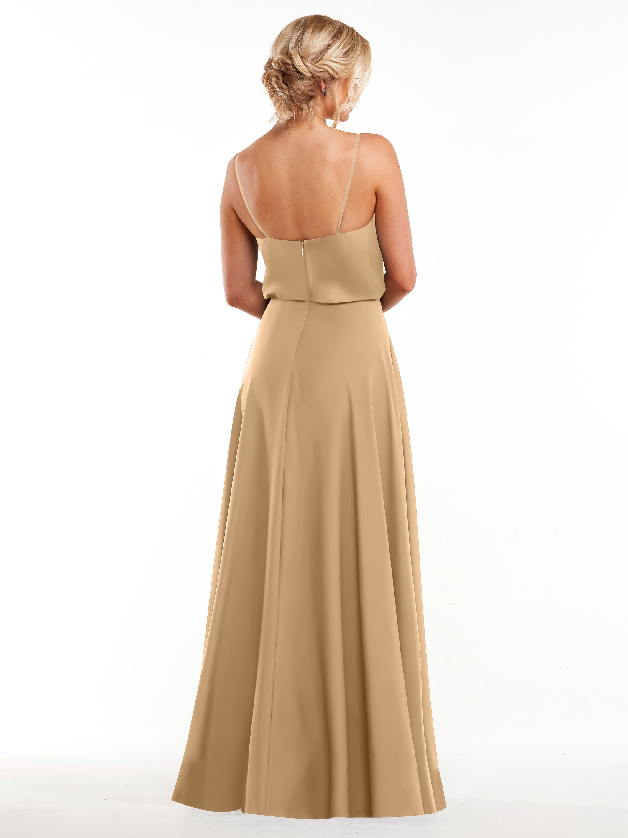 Elegant 83040 A-Line Bridesmaid Dress with Flowy Stretch Chiffon Skirt - Perfect for Weddings, Formal Events & Special Occasions
