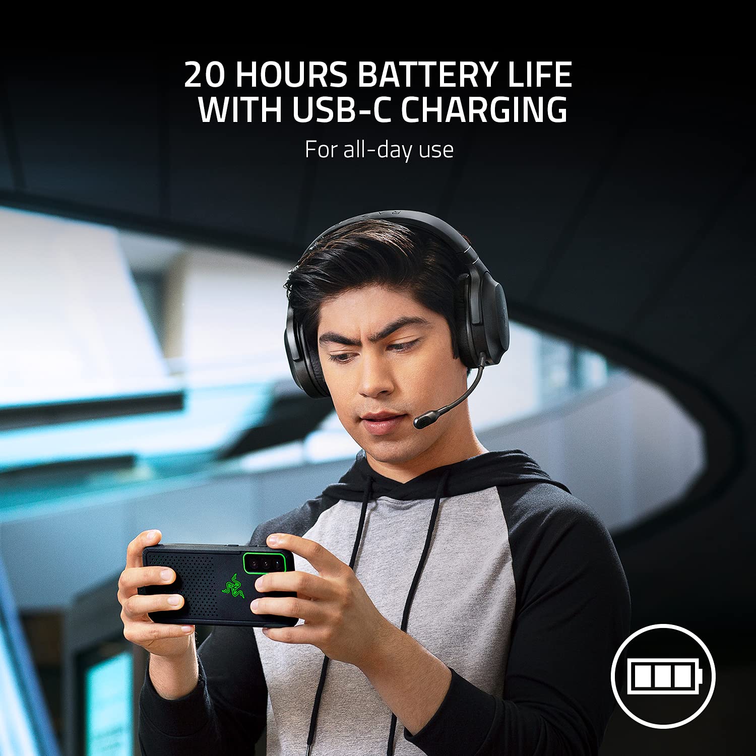 Razer Barracuda X Wireless Gaming Headset - Multi-Platform USB-C Headphones for PC, PS5, Switch & Mobile | Lightweight 250g Ergonomic Design, 40mm Drivers, 20H Battery Life (Black) - Perfect for Gaming, Streaming & Remote Work