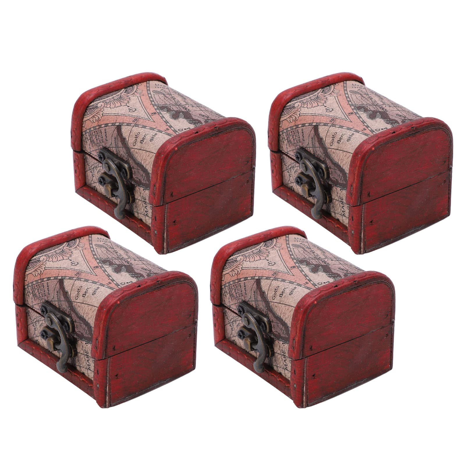 Pasamer 4-Piece Antique Wooden Jewelry Box Set - Durable Storage for Necklaces, Earrings & Rings - Perfect for Bedroom Vanity, Travel & Gift Giving