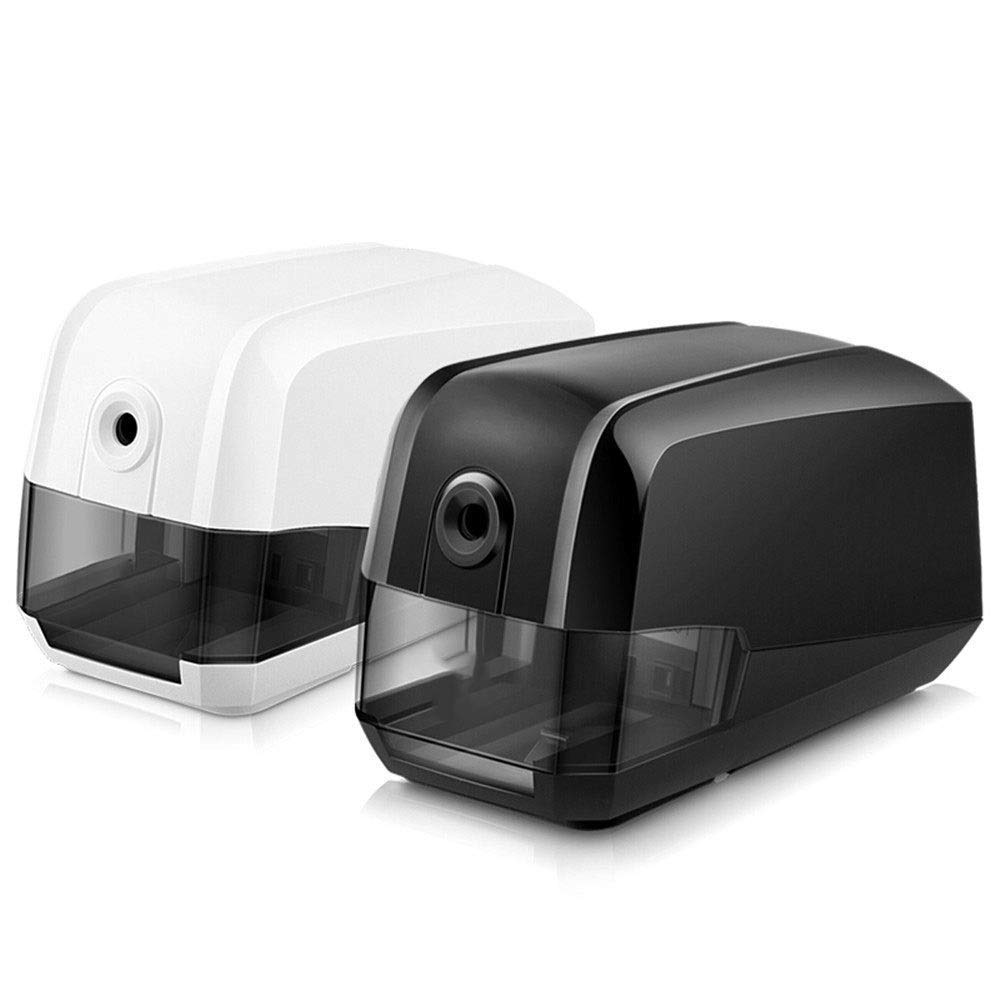 Heavy Duty Electric Pencil Sharpener with Auto Stop - Industrial Grade Sharpener for No.2 & Colored Pencils (6-8mm) - Perfect for School, Office & Home Use - Ideal for Classroom Supplies, Art Projects & Office Stationery (White)