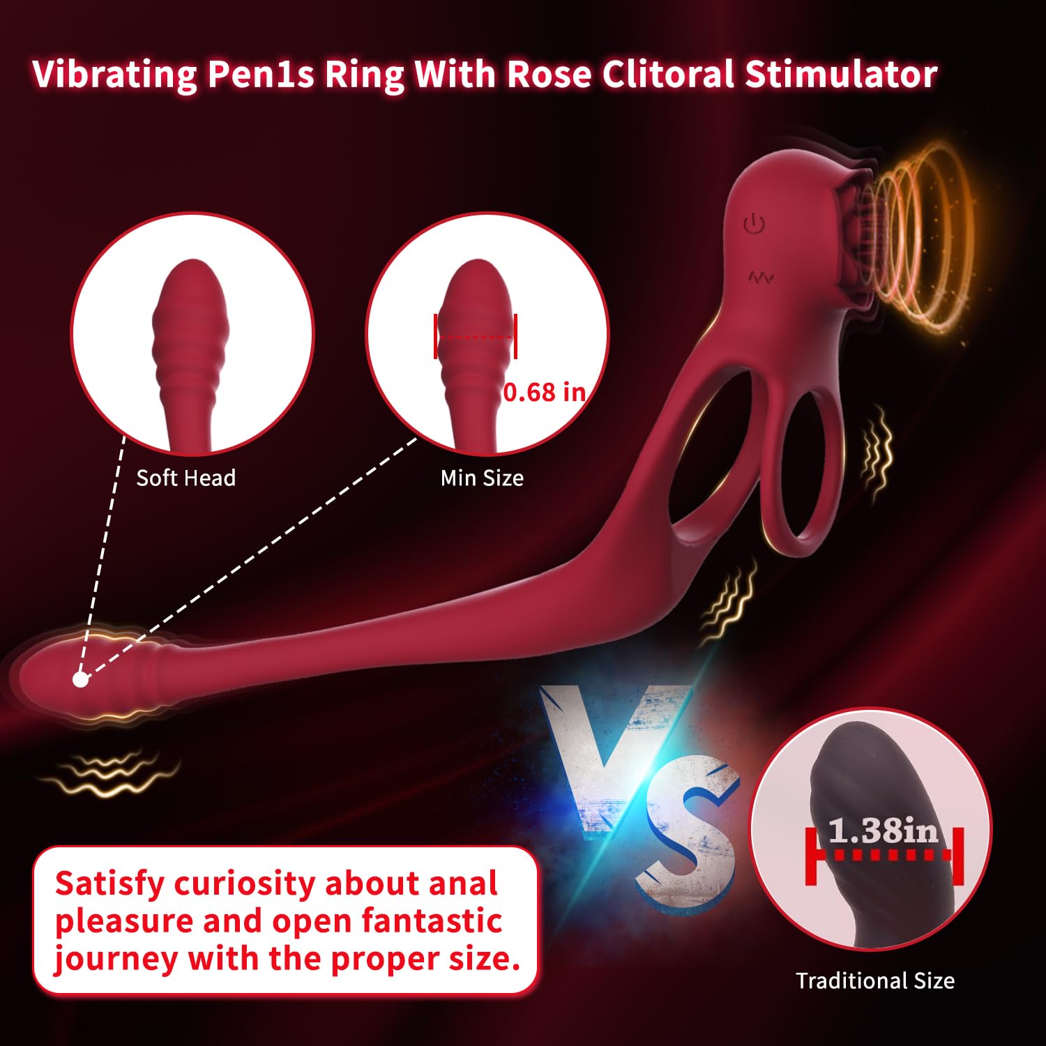 **Rose Vibrating Cock Ring with App Control - 10 Vibration Modes for Couples, Clit & Prostate Stimulation - Waterproof Penis Ring & Butt Plug Set for Men & Women (Perfect for Romantic Nights & Spicing Up Intimacy)**