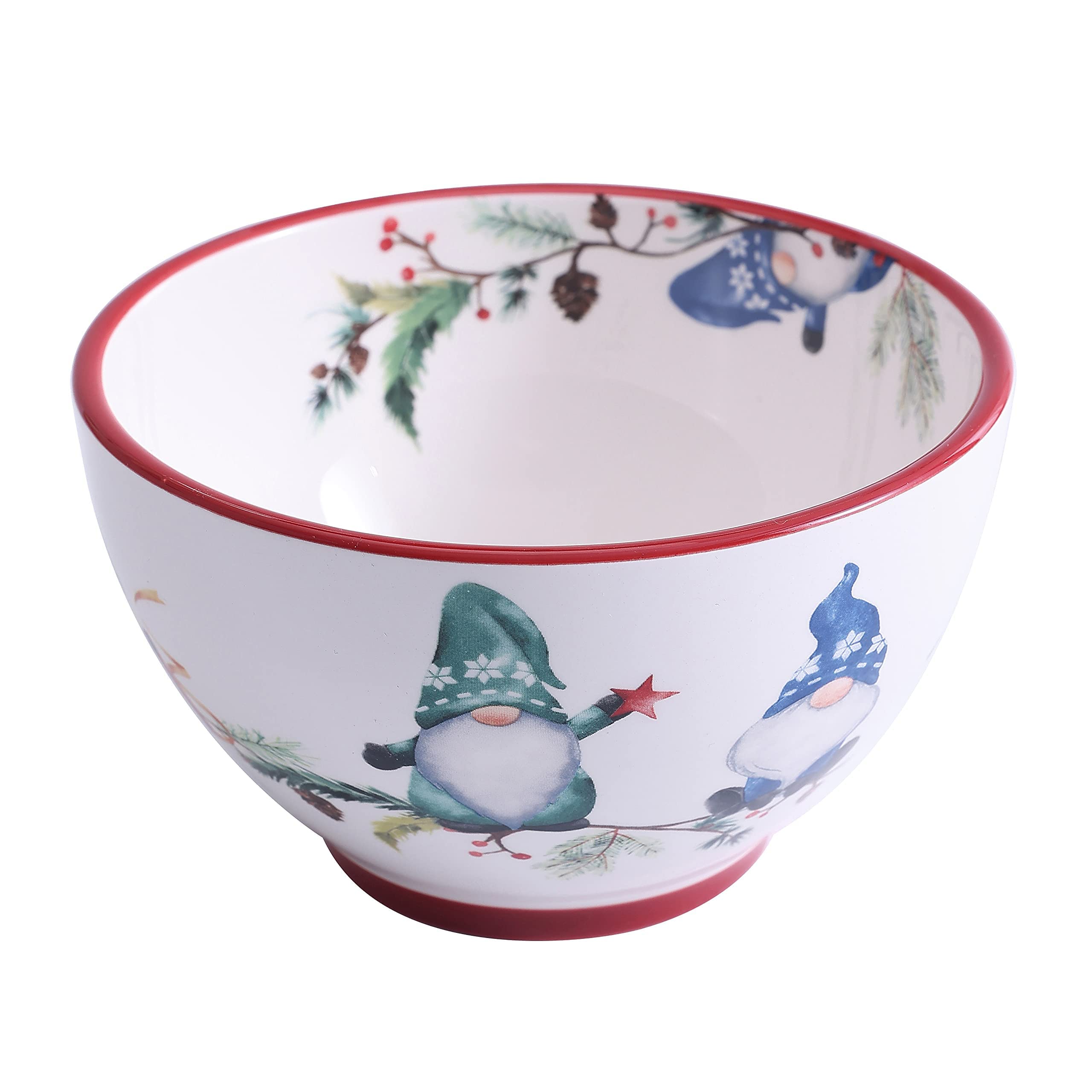 Bico Christmas Gnomes Ceramic Dinnerware Set - 12 Piece Service for 4 (Includes 11