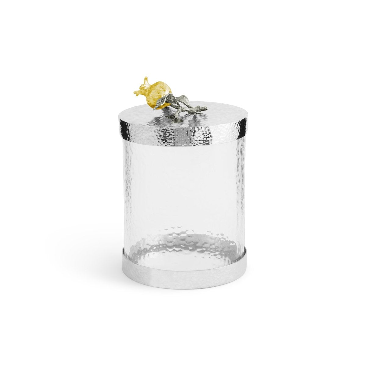 Elegant Pomegranate Silver & Gold Canisters - Premium Home Storage Containers for Kitchen, Bathroom & Office Organization