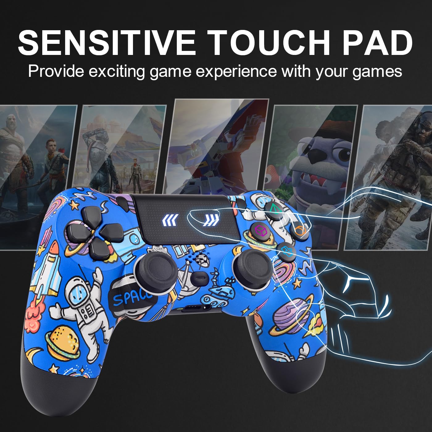Wireless PS4 Controller for PS4/Slim/Pro - Blue | Gaming Accessory