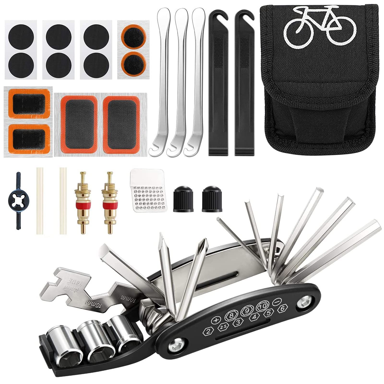 **Multifunctional Bike Repair Tool Kit - Portable Bicycle Tire Repair Set for Outdoor Cycling, Mountain Biking & Emergency Roadside Fixes**