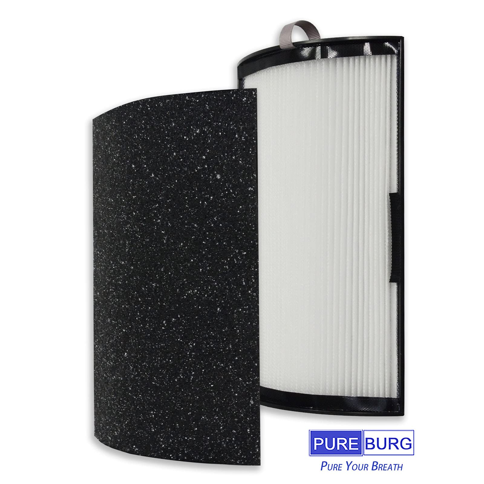 PUREBURG Replacement Air Purifier Filter Set - 2-Pack H13 HEPA + 8 Activated Carbon Pre-Filters Compatible with Hunter HPF500 Tower - Clean Dust, VOCs & Allergens for Home, Office & Bedroom Use