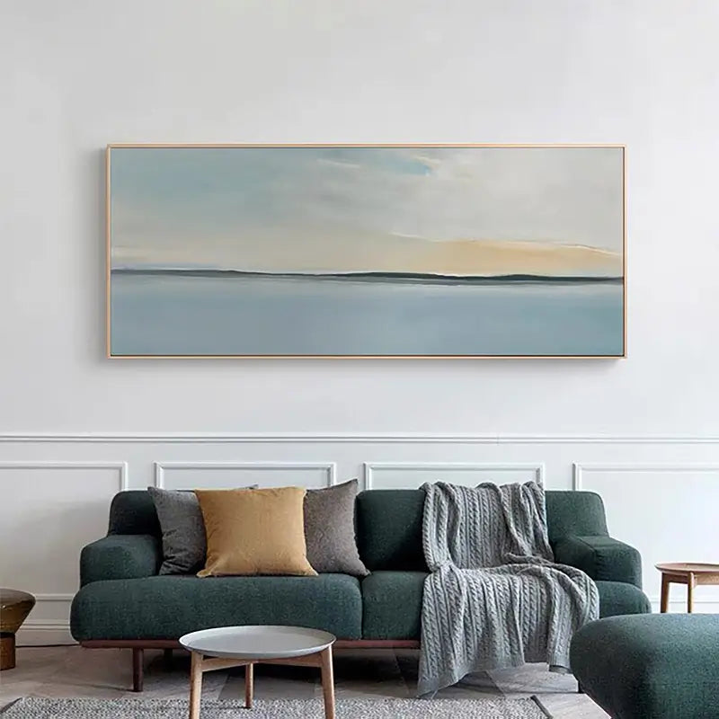 Ocean and Sky Painting - Handmade Canvas Art #OS023 for Home Decor, Office Wall Art, and Living Room Aesthetic
