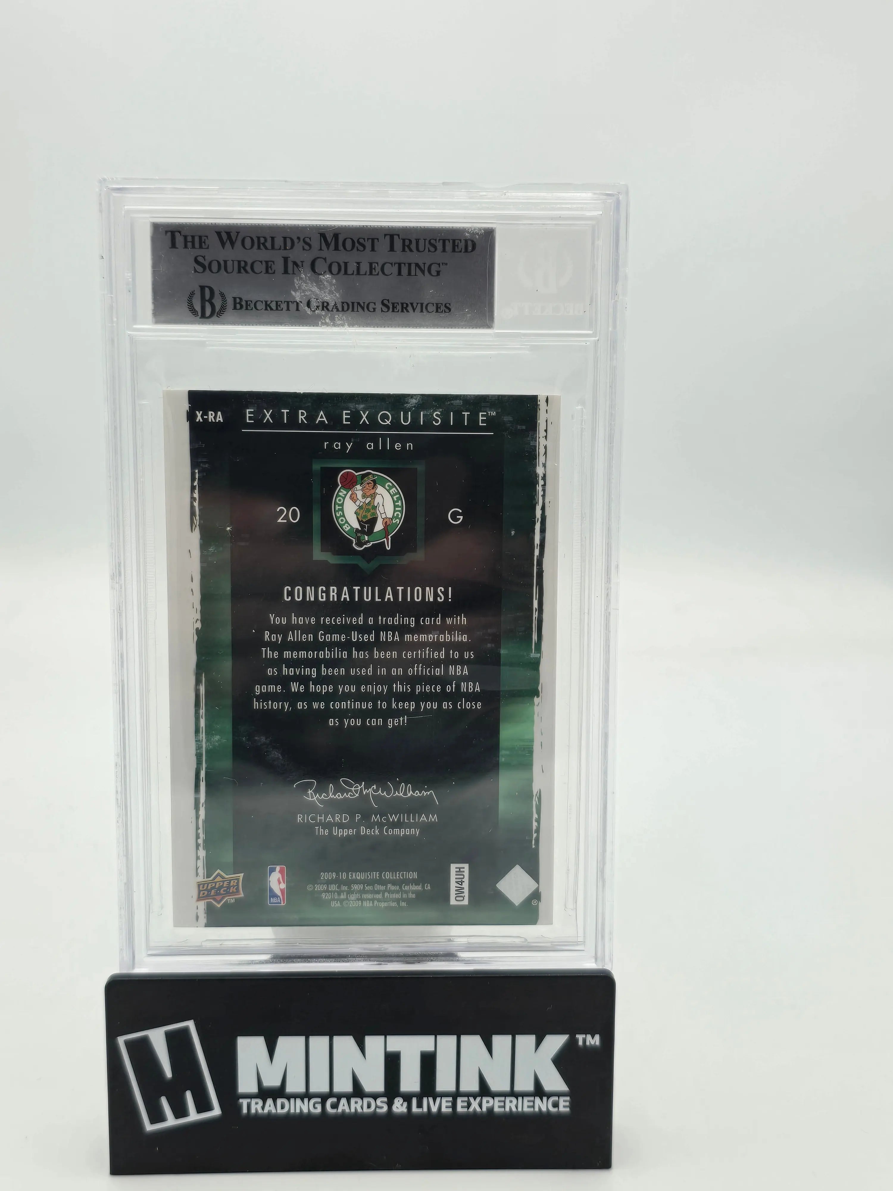 2009 Upper Deck Exquisite Basketball Extra Exquisite Jerseys Patch Ray Allen BGS 8.5 /50 - Rare Collectible for NBA Memorabilia Fans & Sports Card Collectors - Perfect for Display, Investment, and Gifting