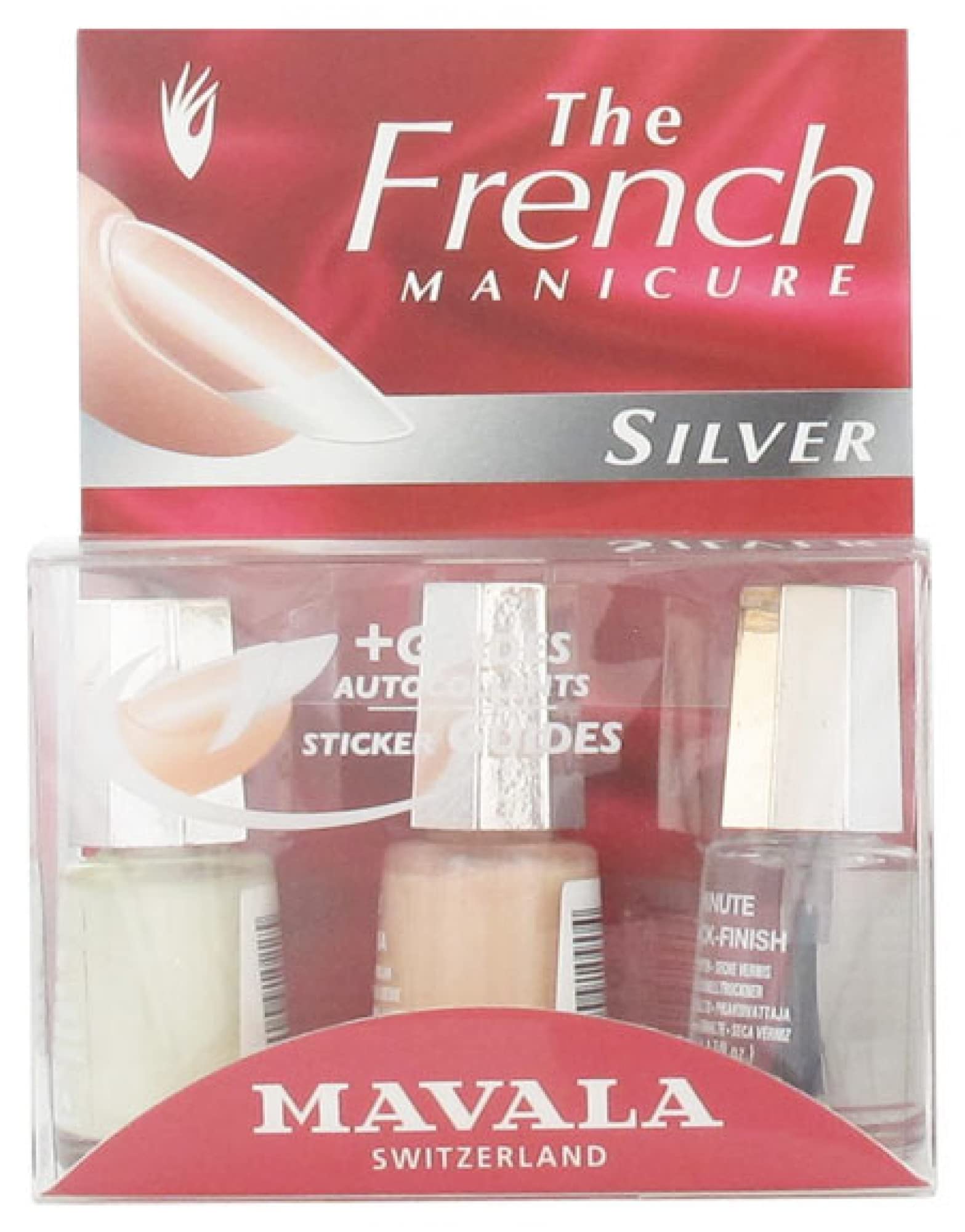 Mavala French Manicure Kit for Home - Professional Nail Care Set with White Tips & Pink Base - Perfect for DIY Manicures, Salon Quality Nails, Bridal & Special Occasion Prep