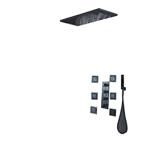 Oil Rubbed Bronze Rain Shower Head with Handheld Combo - High Pressure Luxury Bathroom Fixture for Spa-Like Relaxation at Home