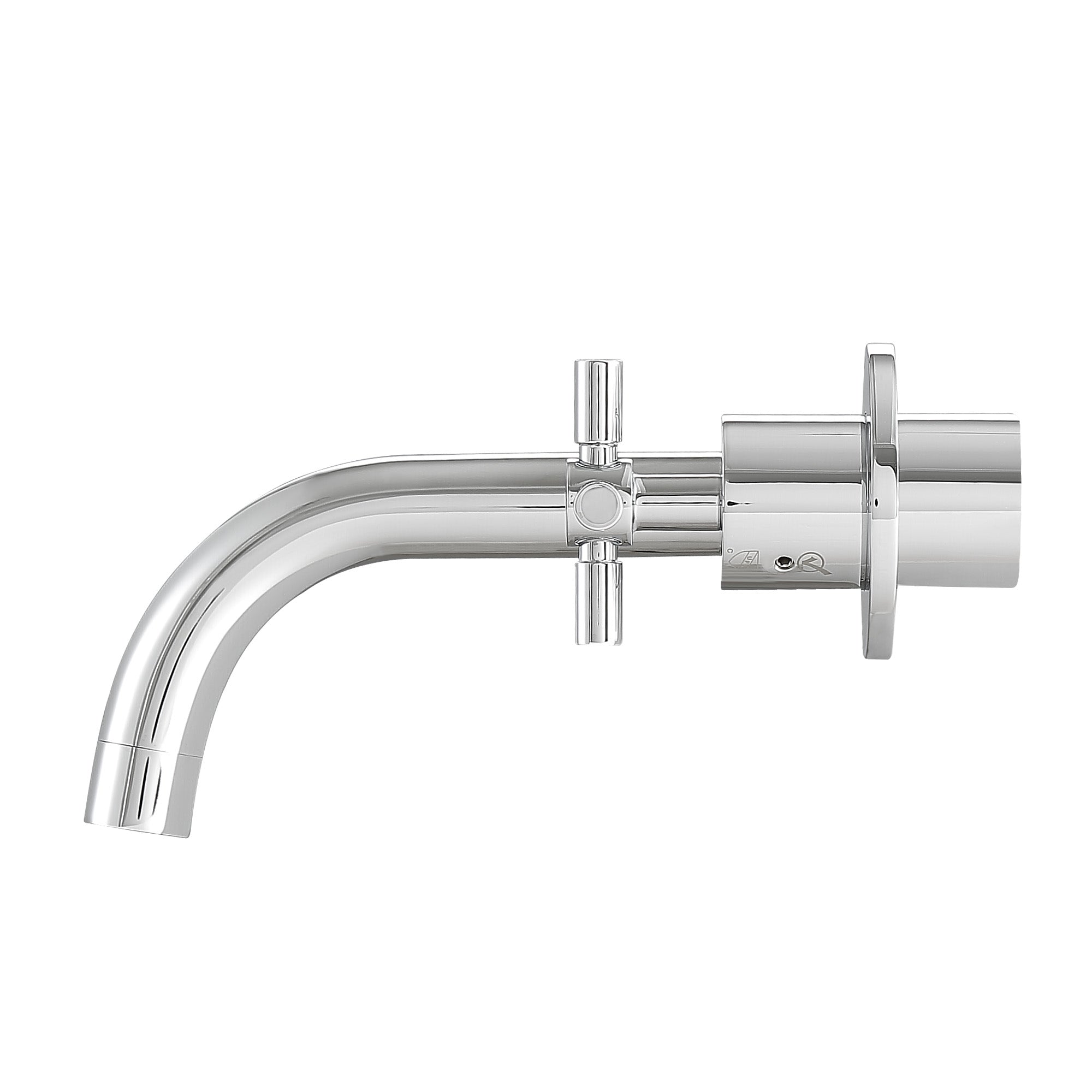 Ancona Prima Two Handle Wall Mounted Bathroom Faucet in Chrome - Modern Waterfall Spout for Vanity Sink, Powder Room & Guest Bath Installation
