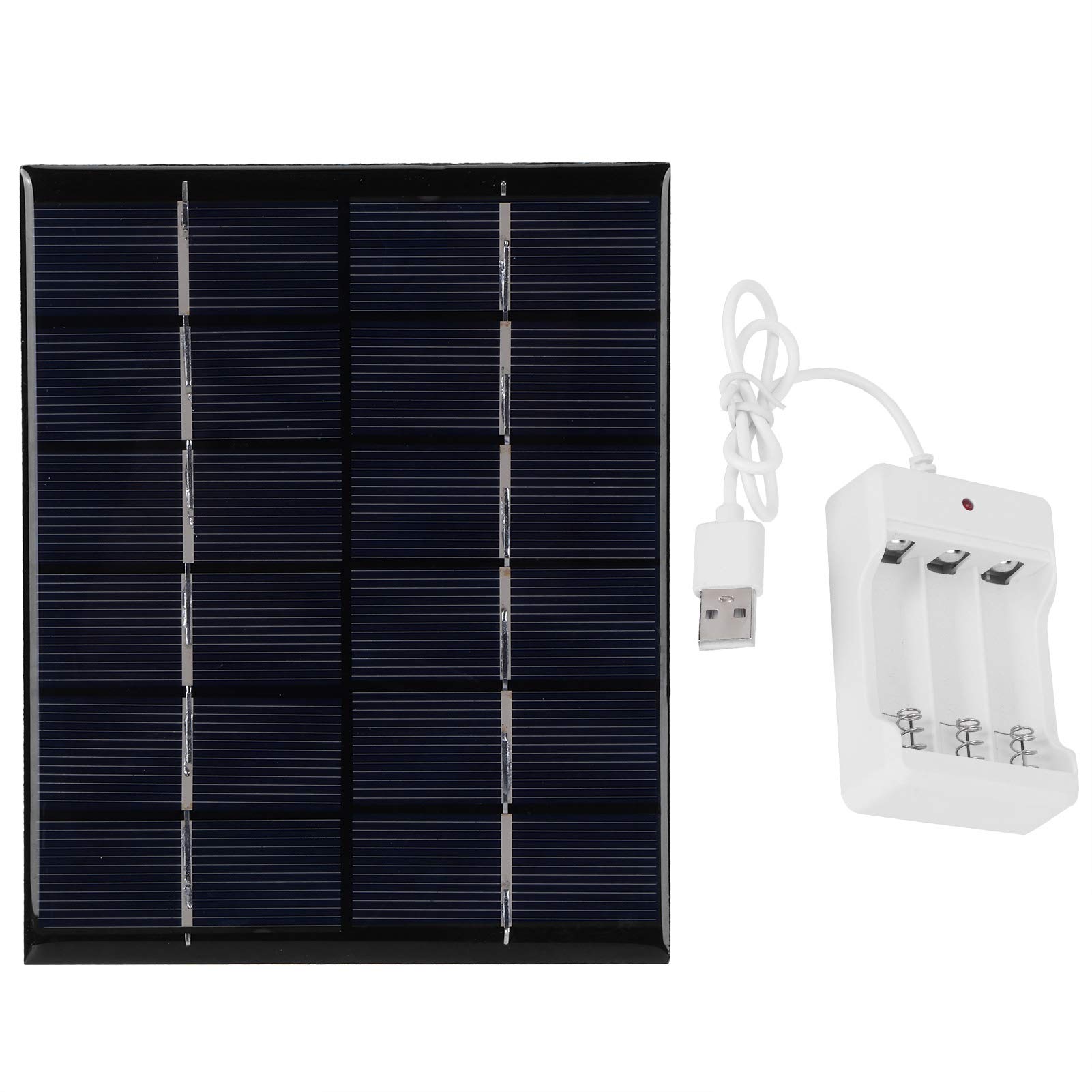2W Solar Charger Module with AA Battery Charger - High Efficiency Polysilicon Solar Panel for DIY Science Projects, Outdoor Camping & Emergency Power Supply