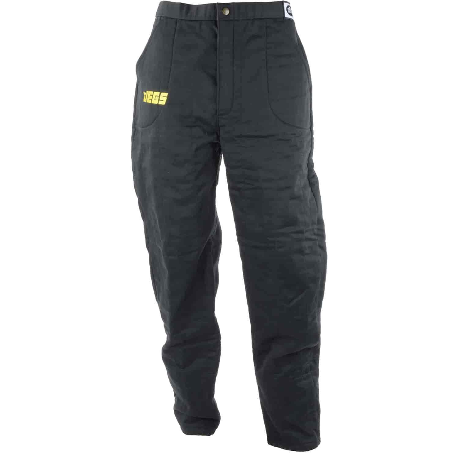 JEGS 6010 Black Triple Layer Motorcycle Riding Pants - Small Size for Men & Women | Durable Protection for Street & Off-Road Biking
