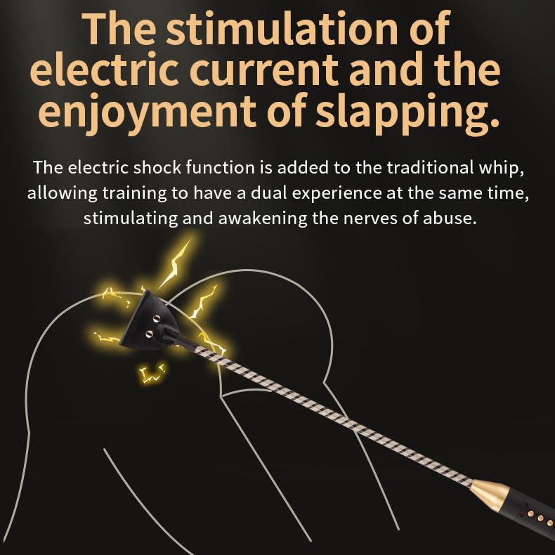 Electric Shock BDSM Toys - Sensual Spanking Paddle, SM Whip Crop & Electric Stimulation Stick for Couples - Enhance Intimacy & Role Play - Perfect for BDSM, Flirting & Sensation Play (Rod)