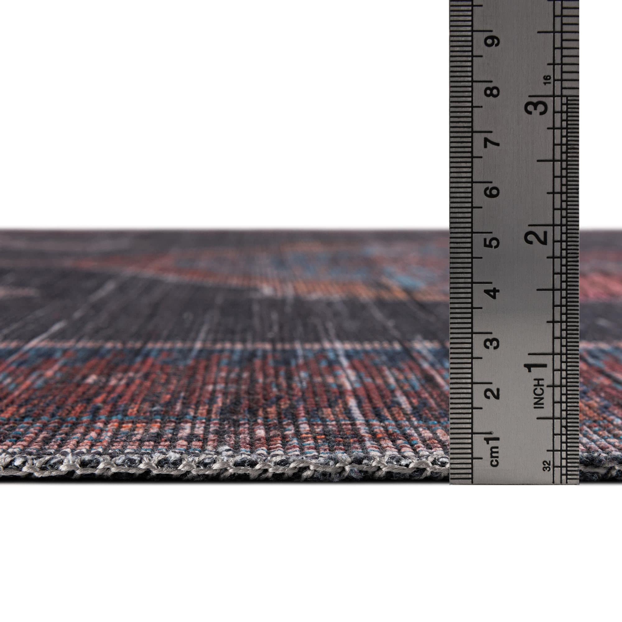 Washable 10 Ft Runner Rug - Sisu Collection Gray Flatweave Rug for Hallways & Entryways | Durable & Easy-Clean Floor Mat for High Traffic Areas, Living Room Decor